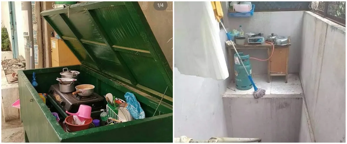 11 Aksi lucu bikin meja dapur pakai barang seadanya, kreatif abis