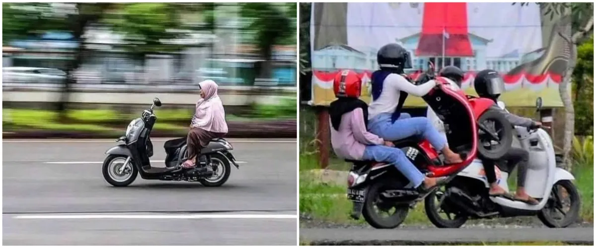 Definisi raja jalanan, 11 potret emak-emak santai kendarai motor ini kocak
