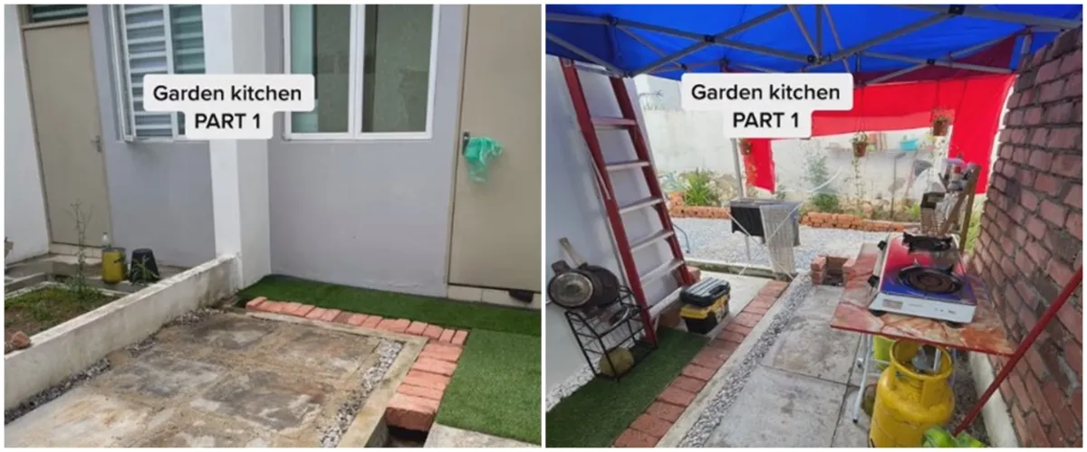 Luas terbatas, 9 potret renovasi teras jadi dapur mungil semioutdoor ini bikin lapang