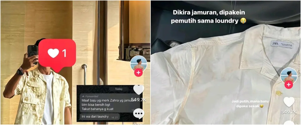 Dikasih pemutih karena dikira jamuran sama tukang laundry, baju tie-dye pria ini hasilnya bikin nyesek