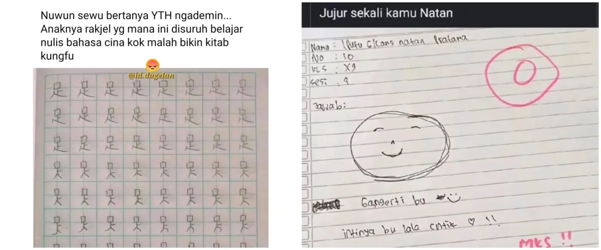 Beginilah kalau murid kelewat kreatif, 11 potret lucu hasil tugasnya bikin tepuk jidat