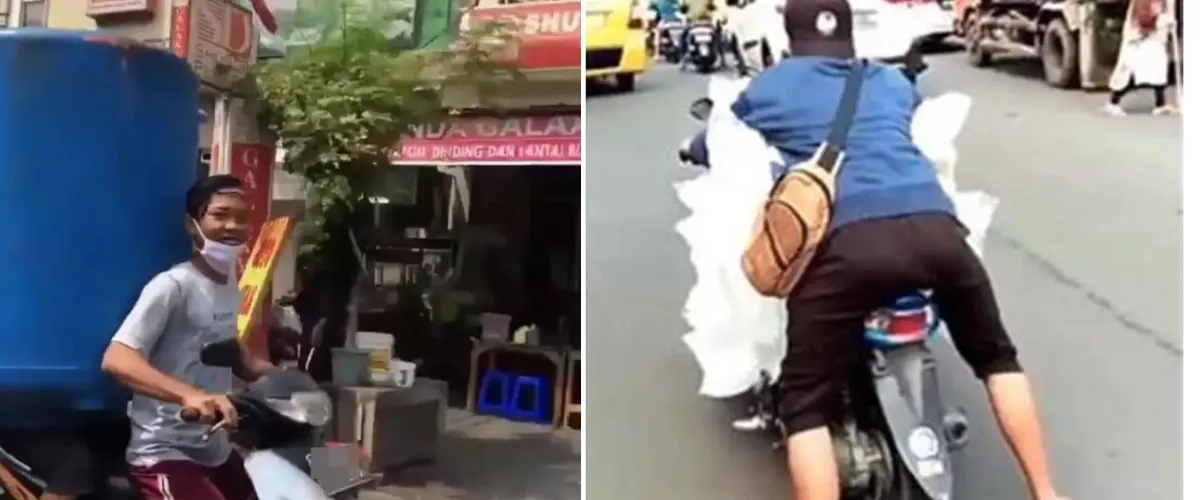 45 Potret kocak cara orang bawa barang kelewat nyeleneh ini bikin ngelus dada, absurd pol