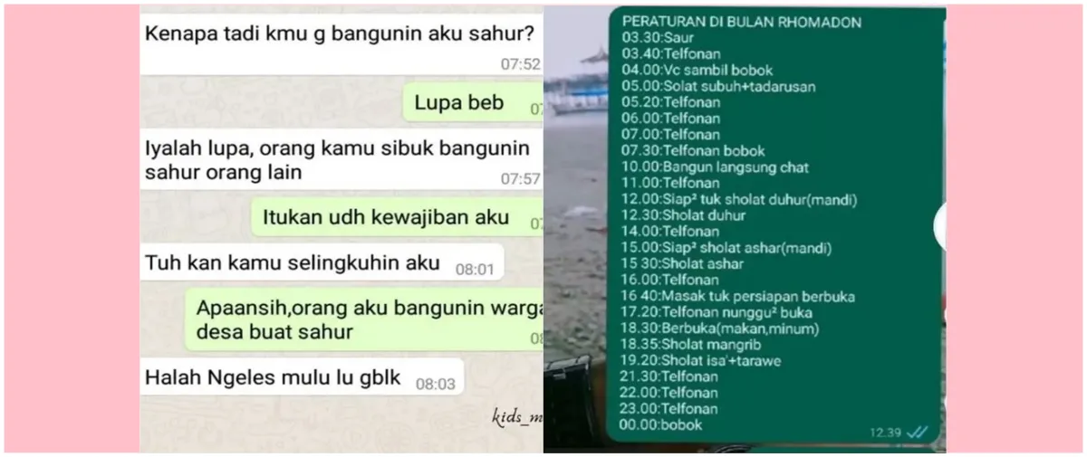 11 Chat lucu dengan pacar selama Ramadan ini penuh drama, pengen marah takut puasa batal