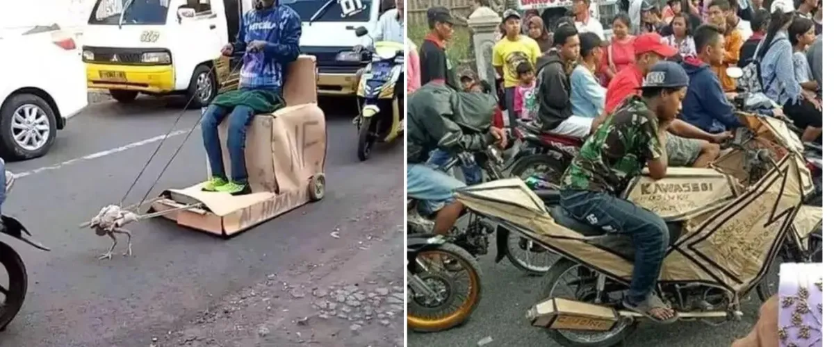 45 Potret kocak kendaraan nyeleneh ini bentuknya nggak masuk perkiraan BMKG, bikin hilang fokus