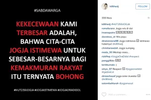 5 Gambar kreatif ini mendadak viral, sindir HUT Jogja ke-259