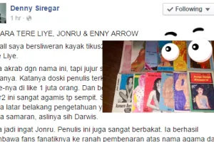 Status kocak Denny Siregar sindir Tere Liye dan Jonru 