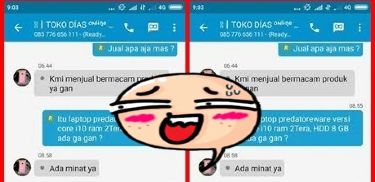Penipu ini konyol, ngaku jual laptop Core i10 dengan RAM 3 terabyte