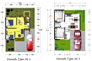 17 Denah rumah tipe 36 buat kamu pengantin baru, simpel & keren!