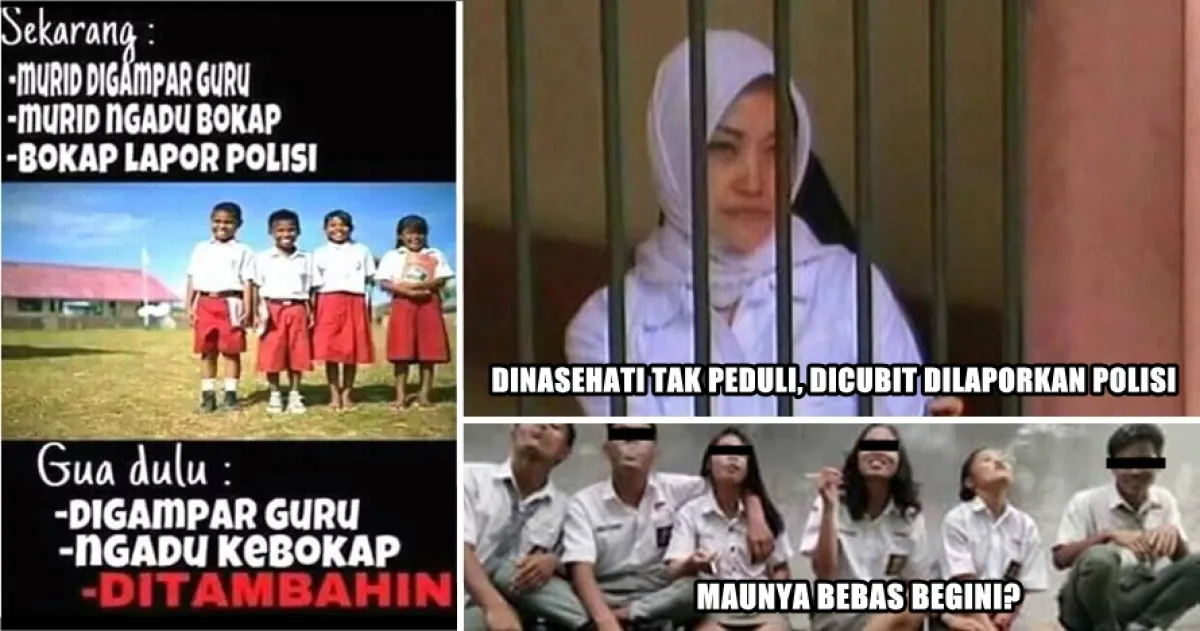 8 Meme sindir perilaku siswa zaman sekarang yang enteng hukum, miris!