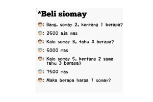 Kamu ngaku jago matematika? Tebak harga 1 somay di percakapan ini