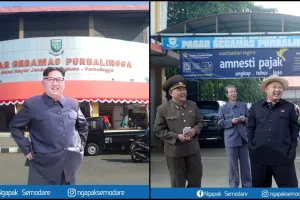 7 Foto editan Kim Jong-un sidak di Pasar Segamas Purbalingga ini kocak