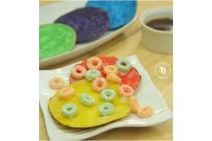 Yuk buat camilan Rainbow Surabi Saus Kinca, biar kekinian & makin hits