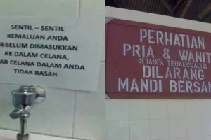 15 Pengumuman di WC ini absurd abis, bikin ngakak sampai perut mules