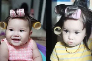 5 Potret lucunya Gempita pakai roll rambut, ekspresinya gemesin abis