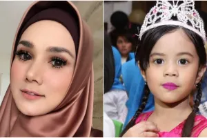 Mulan Jameela ajarkan Safeea pakai hijab, penampilannya bikin salut