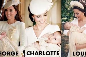 Beda gaya pemotretan 3 anak Pangeran William dan Kate saat pembaptisan