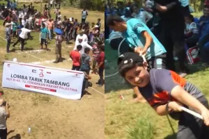 Momen seru warga Palestina di Gaza ikut rayakan HUT Kemerdekaan RI 