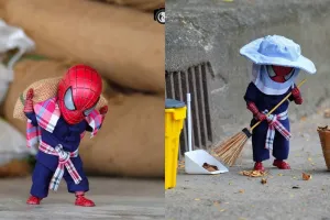 10 Potret jika Spider-Man alih profesi jadi pekerja kasar, gagal keren