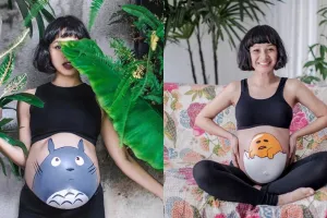 Kreatif abis, perut 5 seleb cantik ini digambari saat hamil besar