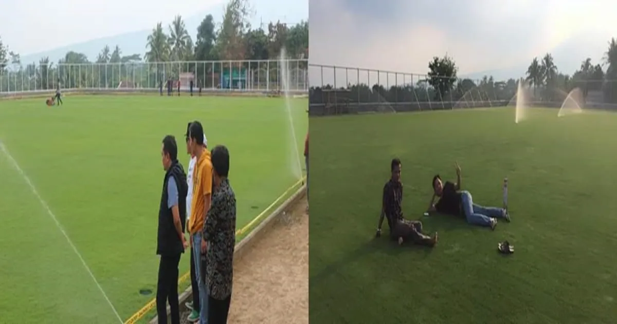 Kades ini bikin lapangan bola di desa tapi berkualitas dunia, dahsyat!