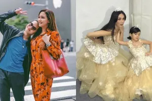 7 Potret adu gaya Mulan & Maia saat foto bareng buah hati