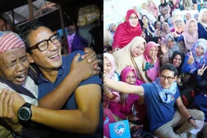13 Potret akrab Sandiaga Uno bareng emak-emak saat blusukan 