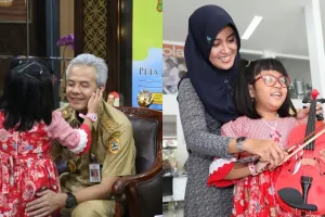 10 Momen Carisa bertemu Ganjar Pranowo, dapat hadiah biola