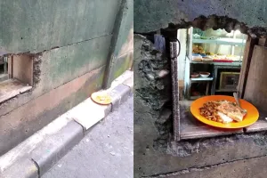 Warung nasi rames ini jualan ala drive thru, penampakannya unik