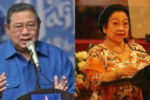 Sampaikan duka cita, Megawati jabat  tangan SBY di pemakaman Bu Ani