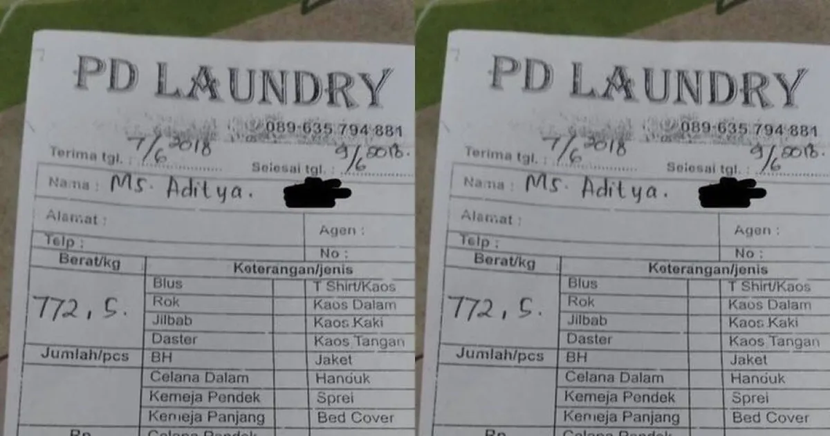 Laundry pakaian 772 kilogram, nominal tagihannya bikin kaget