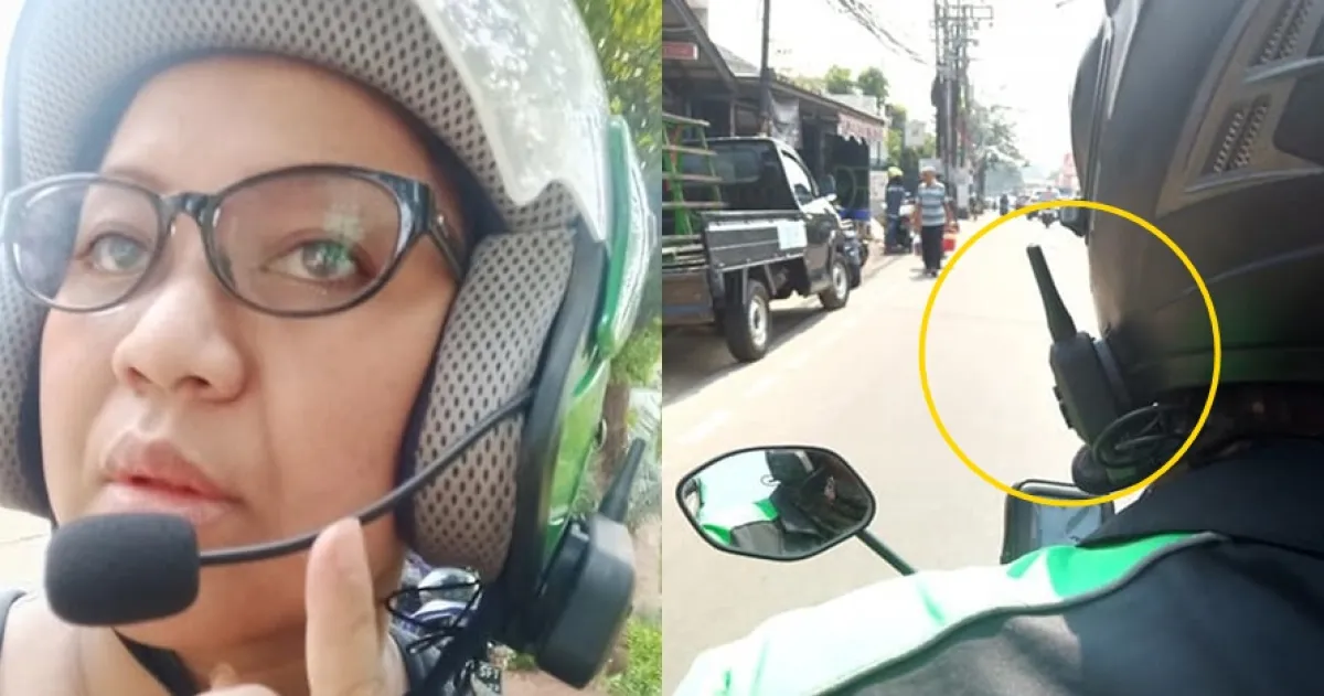 Pakai teknologi canggih, helm driver ojek online ini keren abis