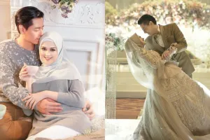 Penampakan gaun resepsi nikah Cut Meyriska, bertabur 300 kristal