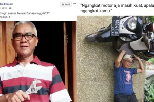13 Status medsos nyeleneh bapak ini viral, editan fotonya gokil