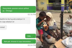 Kisah haru driver ojek online pesan minuman untuk pengemis
