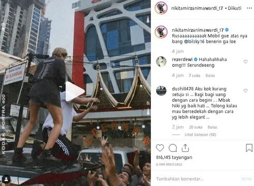 nikita mirzani sebar duit Instagram nikita mirzani sebar duit Instagram