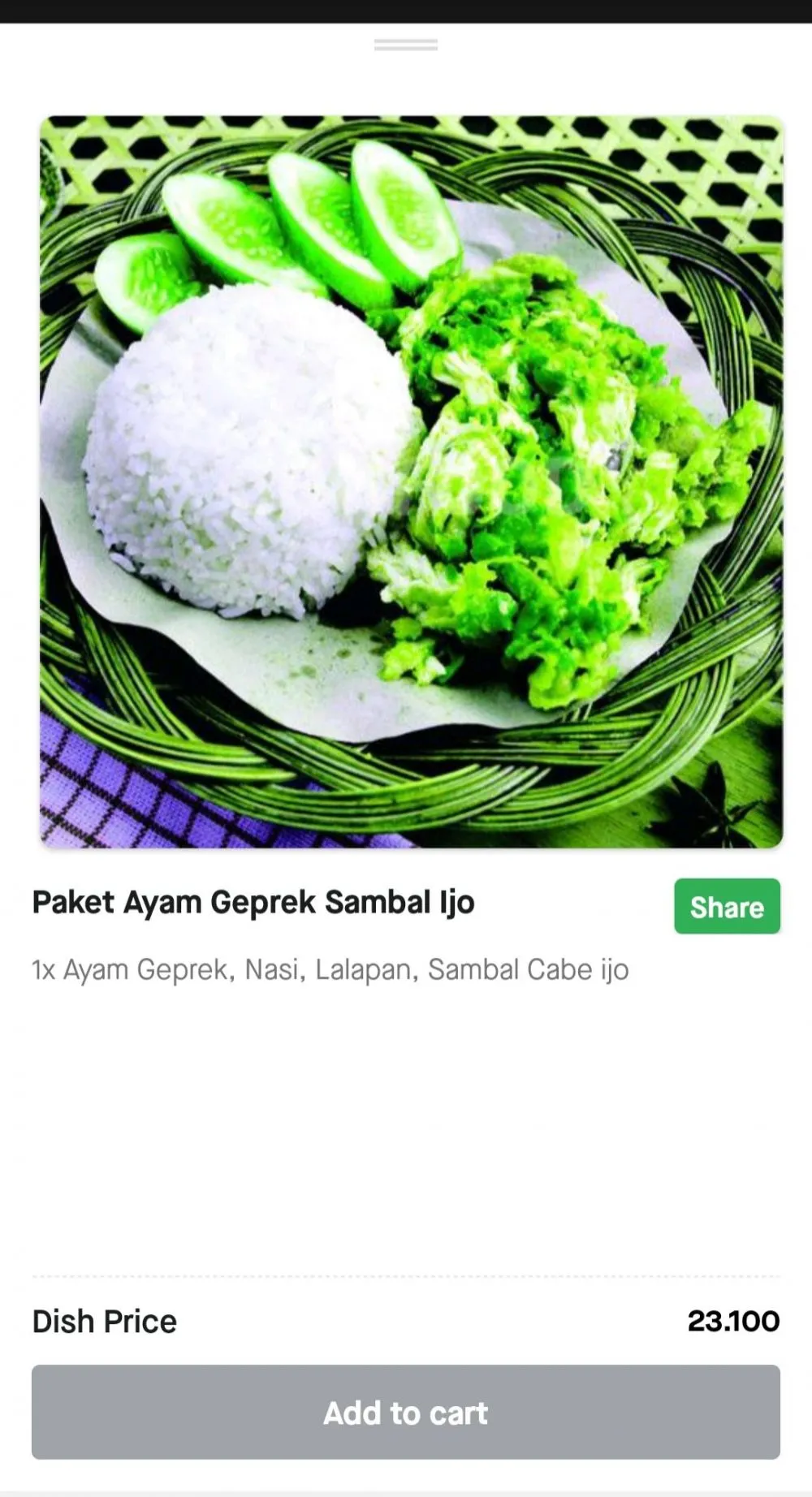 ayam geprek sambal hijau ngakak © Twitter/@RacunBelanja