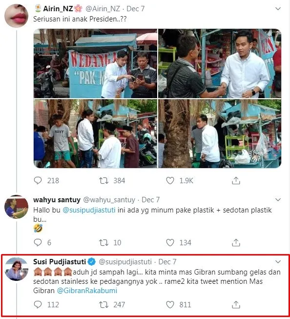 Respons Susi Pudjiastuti Gibran Instagram Respons Susi Pudjiastuti Gibran Instagram