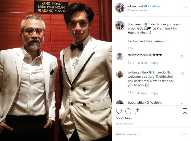 Jefri Nichol premier Habibie Ainun 3 © 2019 instagram.com Jefri Nichol premier Habibie Ainun 3 © 2019 instagram.com