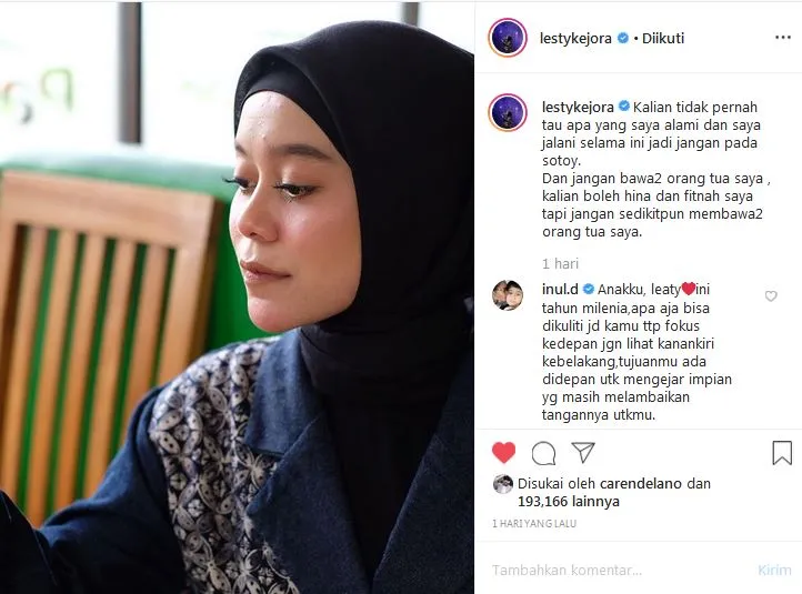 Lesty kejora kesal dibully Instagram Lesty kejora kesal dibully Instagram