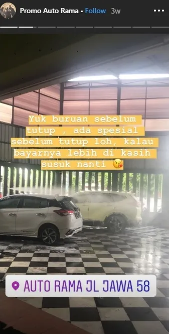 promo tukang cuci mobil © Instagram/@ramadhantp promo tukang cuci mobil © Instagram/@ramadhantp