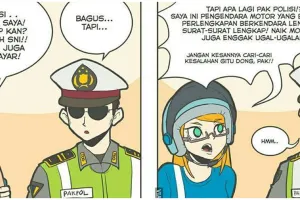 10 Komik strip ketilang polisi kocaknya bikin geleng kepala