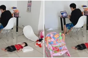 Tak mau diganggu anak saat WFH, yang dilakukan ayah ini tak terduga