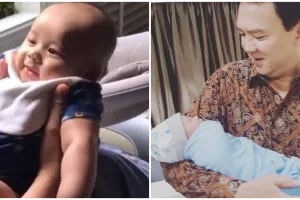 Momen Ahok berenang bareng Yosafat ini curi perhatian