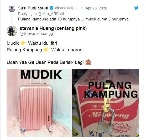 Meme lucu beda mudik dan pulang kampung berbagai sumber Meme lucu beda mudik dan pulang kampung berbagai sumber