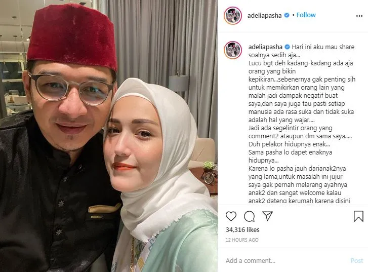 Adelia curhat dituduh pelakor © 2020 brilio.net Instagram/@adeliapasha