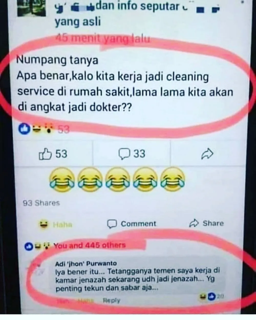 status fb di grup pencari kerja © 2020 instagram.com