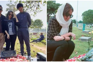 Momen Angelica ziarah ke makam Saphira Indah, banjir pujian