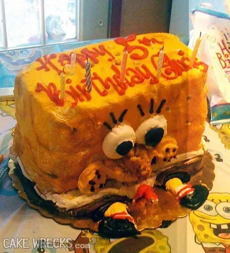kue bertema SpongeBob cakewrecks.com kue bertema SpongeBob cakewrecks.com