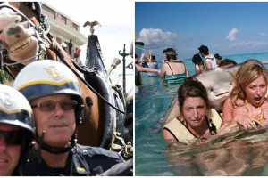 9 Potret lucu orang foto bareng hewan, ada yang narsis banget