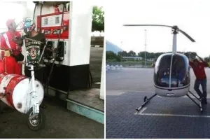 10 Potret kendaraan lagi ngisi bensin ini menipu mata